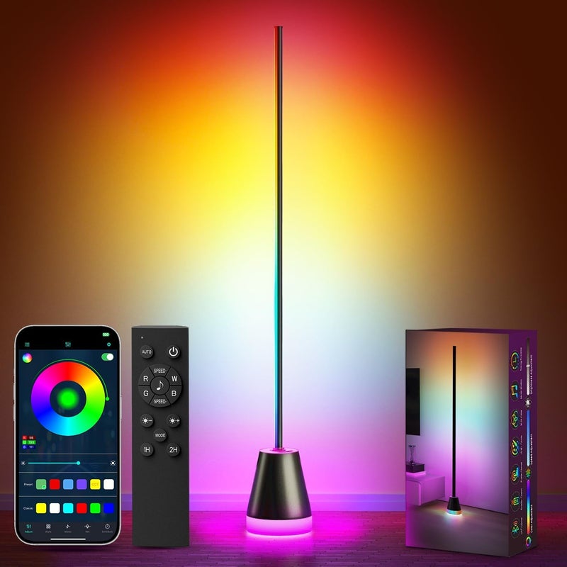 Keepsmile Smart RGB LED Corner Floor Lamp,172 LEDs Bright Standing Lamps for Living Room with APP and Remote,Modern Floor Lamp with Music Sync and 16 Million Colors, Ambient Lighting for Bedroom - Image 1